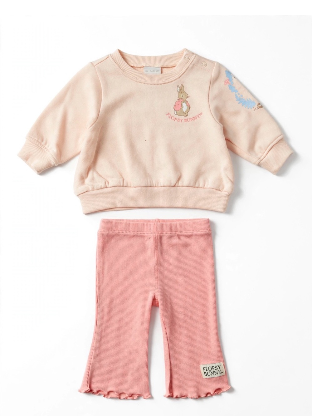 Baby Pink Bunny Sweatshirt & Leggings Set